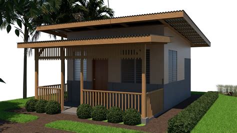 low budget half cement half plywood house design